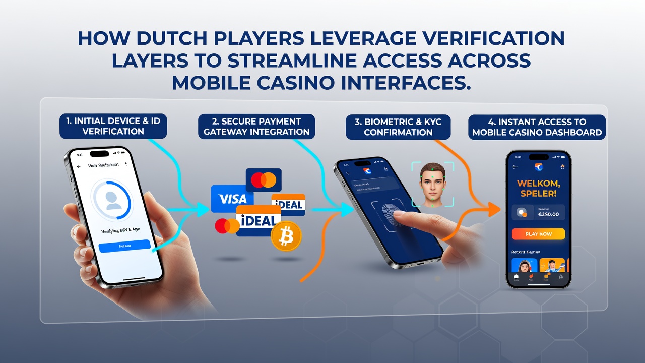 Gebruiker die verificatie voltooit op een mobiel casino platform